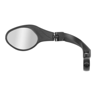 Black folding magnifying loupe with a round lens and adjustable strap on the arm area