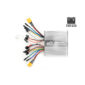 Electric motor controller with multiple colored wires labeled 52V/25A for a e-bike or electric scooter system