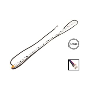 126 cm flexible LED strip light with black powering cable and end connector