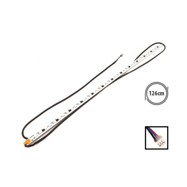 126 cm flexible LED strip light with black powering cable and end connector