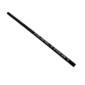 Black cylindrical pen-like object with white branding text along its length, placed diagonally on a white background.